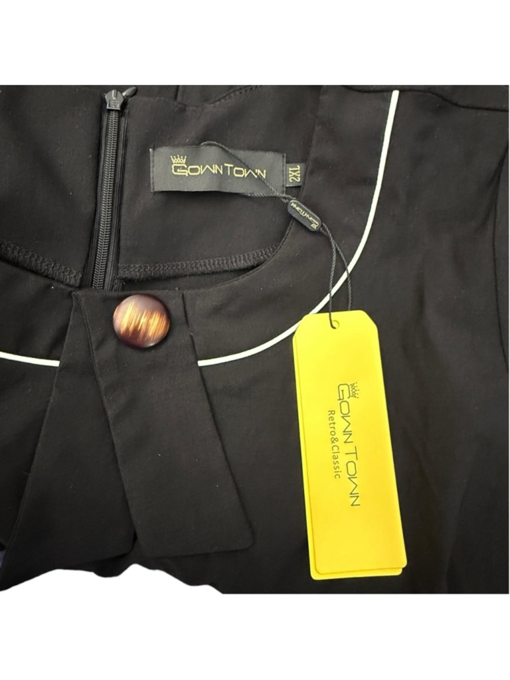 GownTown Black Fit Flare Dress 2XL - Picture 5 of 5